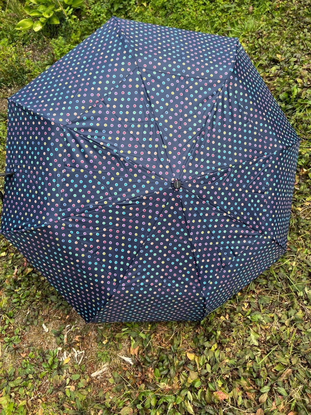 Shed-Rain WindPro Umbrella Blue and Purple Circles Pattern